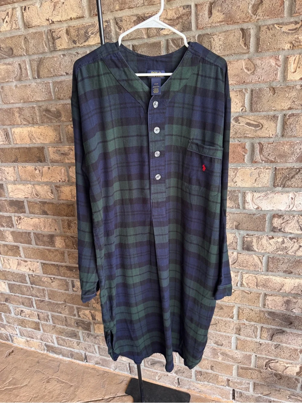Polo Ralph Lauren Men’s Black Watch Plaid Cotton Nightshirt Size L